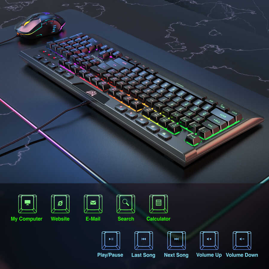 Zore Onikuma G21 RGB Oyuncu Klavye Mouse Seti Siyah