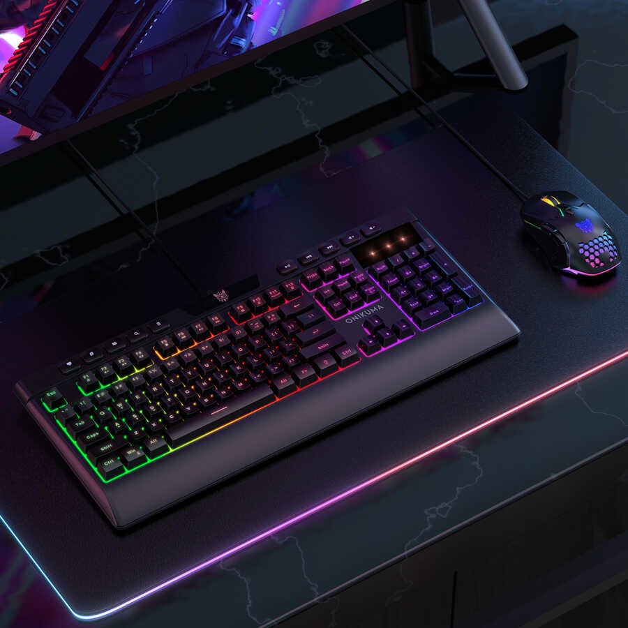 Zore Onikuma G21 RGB Oyuncu Klavye Mouse Seti Siyah