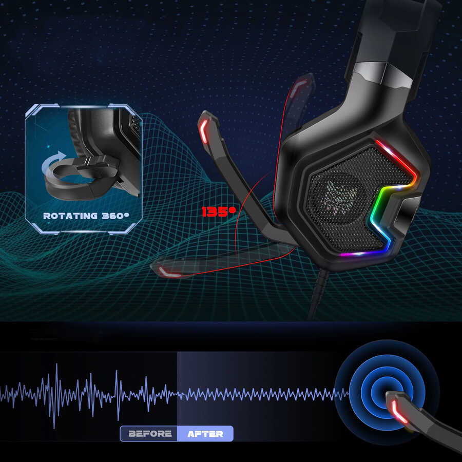 Zore Onikuma K10 Pro RGB Oyuncu Kulaklığı 3.5mm Siyah