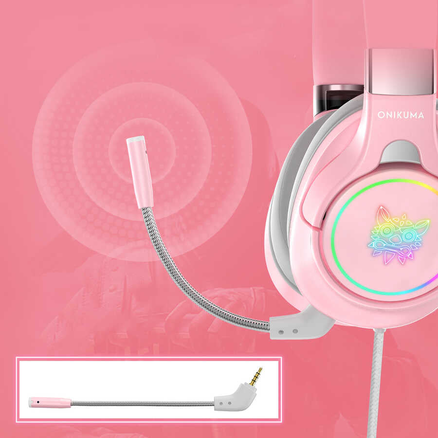 Zore Onikuma K15 Oyuncu Kulaklığı 3.5mm Pembe