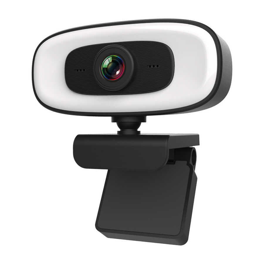 Zore PC-10 2K HD Görüntü Kaliteli Mikrofonlu Işıklı Tak Çalıştır Webcam Beyaz