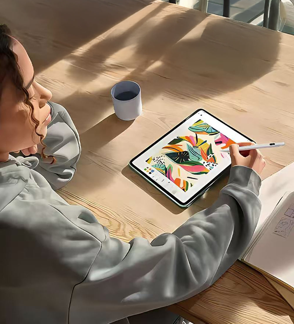 Zore Pencil 18 Stylus Universal Dijital Led Göstergeli Dokunmatik Tablet Kalemi Beyaz