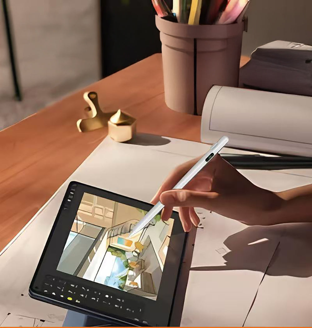 Zore Pencil 19 Stylus Dijital Led Göstergeli Dokunmatik Tablet Kalemi Beyaz