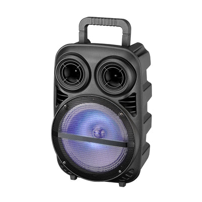 Zore PK-15 RGB TWS 8 inch Stereo Bass Wireless Karaoke Speaker with FM Radio and Microphone Black 