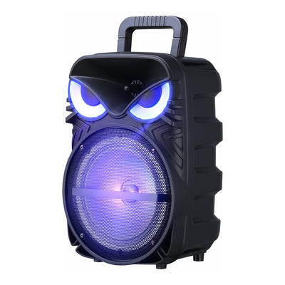 Zore PK-17 RGB TWS 8 inch Stereo Bass Wireless Karaoke Speaker with FM Radio and Microphone Black