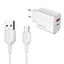 Zore Play Serisi PL06 Type-C 2in1 Seyahat Şarj Aleti 20W Beyaz