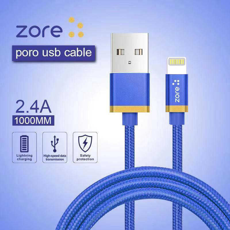 Zore Poro Lightning Usb Kablo 1M Siyah