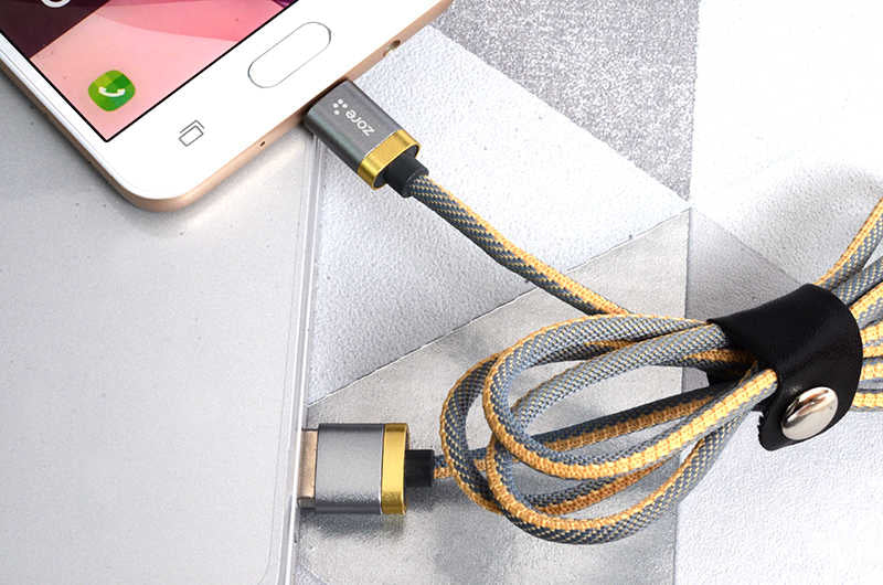 Zore Poro Micro Usb Kablo 1M Gold-Kırmızı