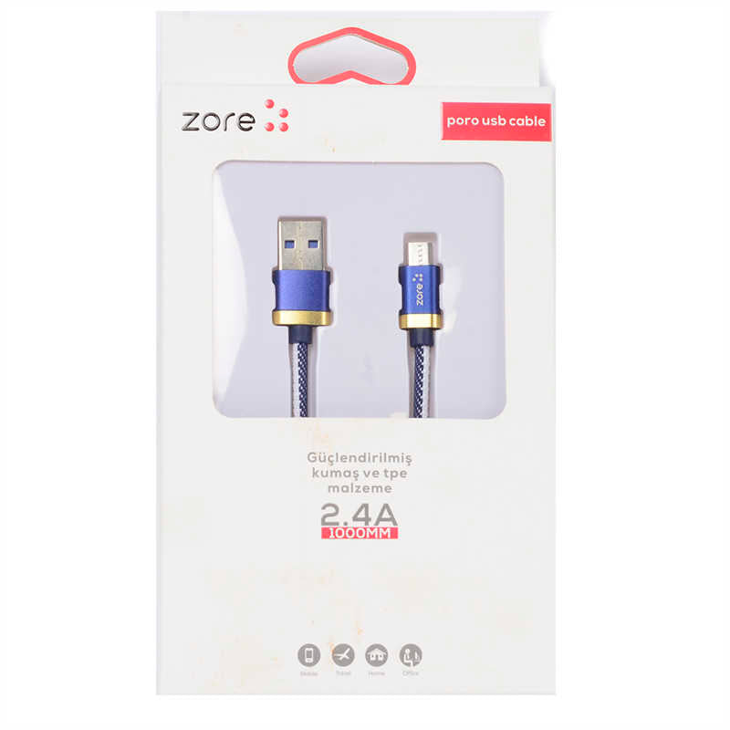Zore Poro Micro Usb Kablo 1M Beyaz