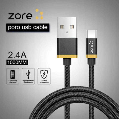 Zore Poro Type-C Usb Kablo 1M Gold-Kırmızı