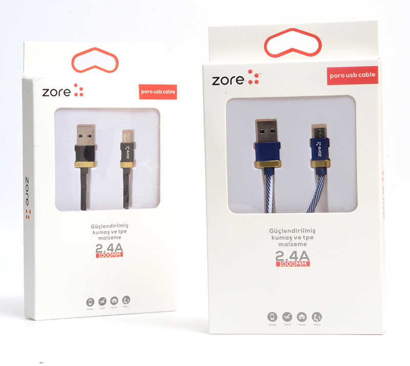 Zore Poro Type-C Usb Kablo 1M Beyaz-Mavi