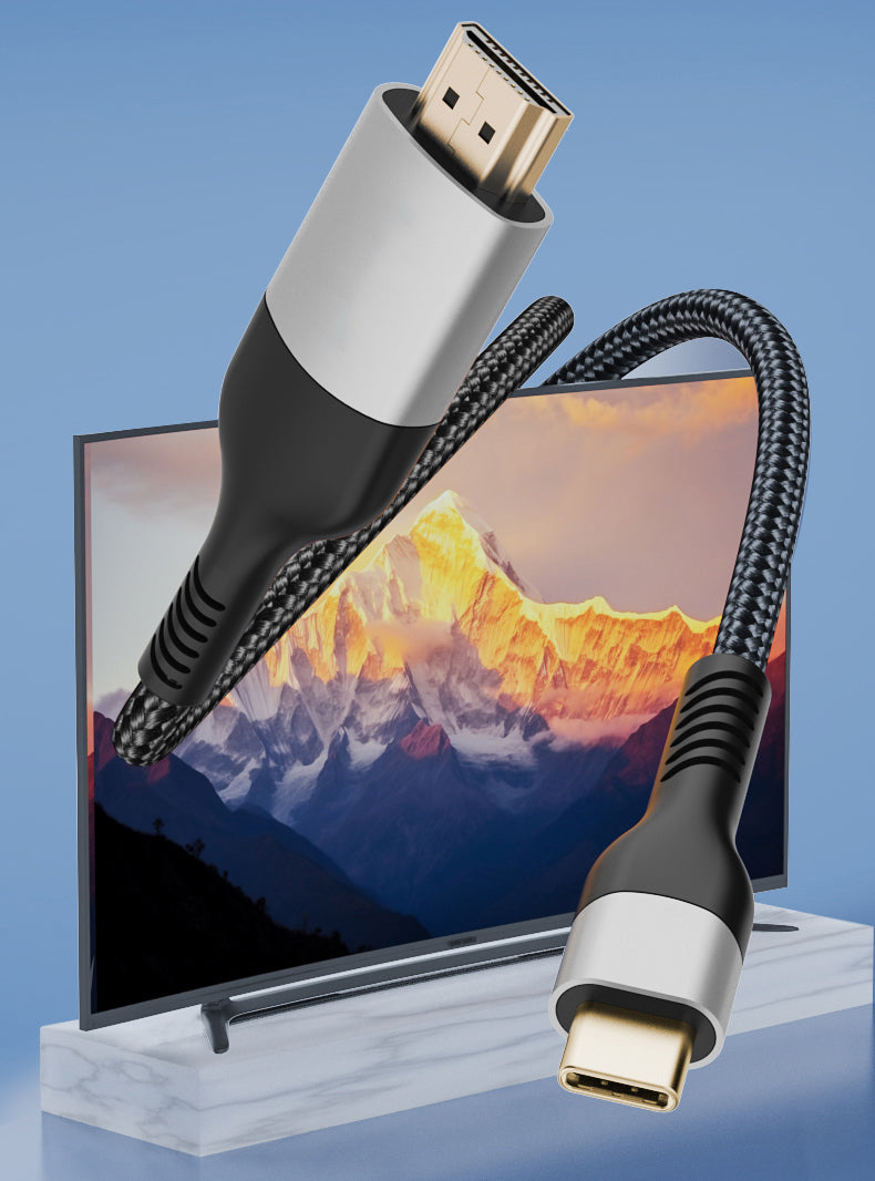 Zore QG06 8K 60 Hz Görüntü Kalitesi Type-C to HDMI Kablo 1.8M Gri