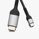 Zore QG06 8K 60 Hz Görüntü Kalitesi Type-C to HDMI Kablo 1.8M Gri