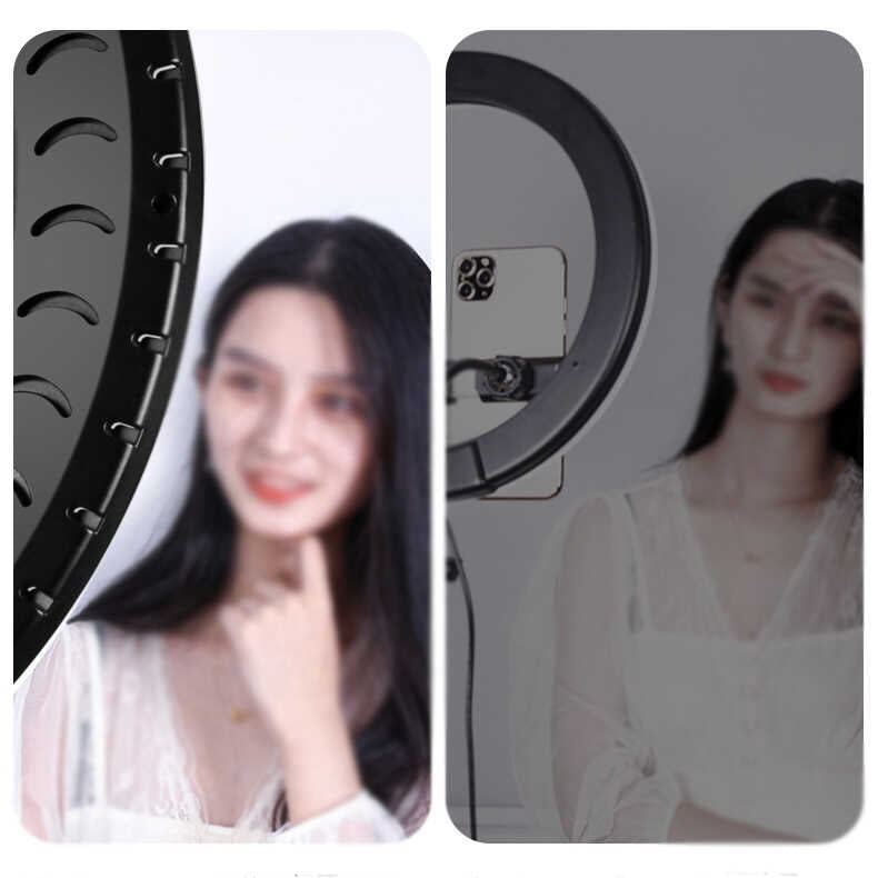 Zore RL-21 Işıklı Telefon Tutucu Ring Light Siyah