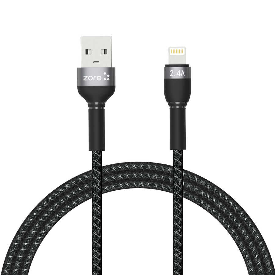 Zore Shira Serisi Lightning USB Kablo 1m Siyah
