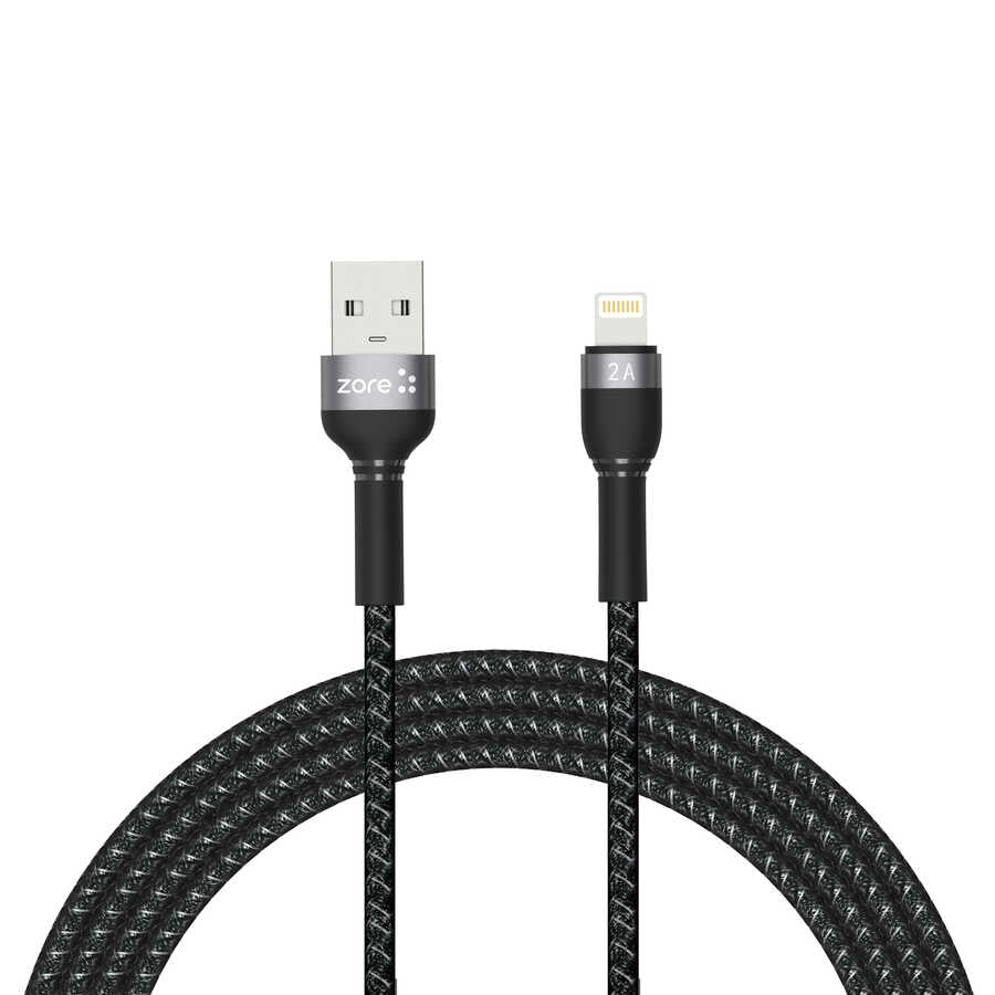 Zore Shira Serisi Lightning USB Kablo 2m Siyah