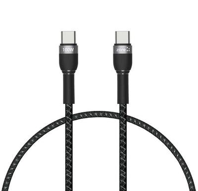 Zore Shira Serisi Type-C to Type-C PD Kablo 30cm Siyah