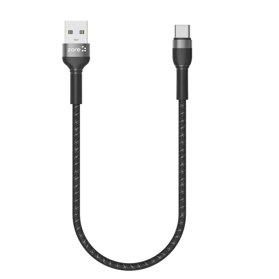 Zore Shira Serisi Type-C USB Kablo 30cm Siyah
