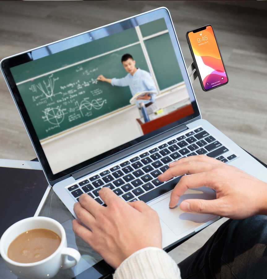 Zore SJ05 Laptop - Monitör Telefon Tutucu Gümüş