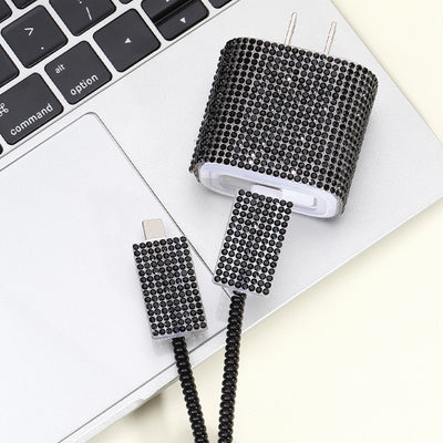 Zore Stone Charger Protector 4in1 Set Black 