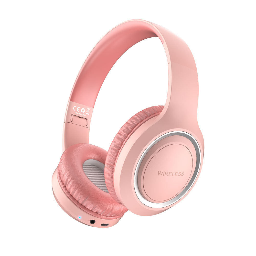 Zore UID-10 Ayarlanabilir ve Katlanabilir Kulak Üstü Bluetooth Kulaklık Pembe