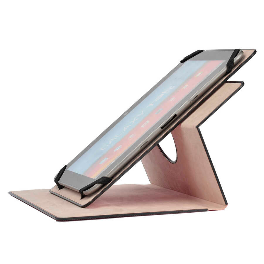 Zore Unik Universal 8 İnç Dönebilen Standlı Kılıf Pembe