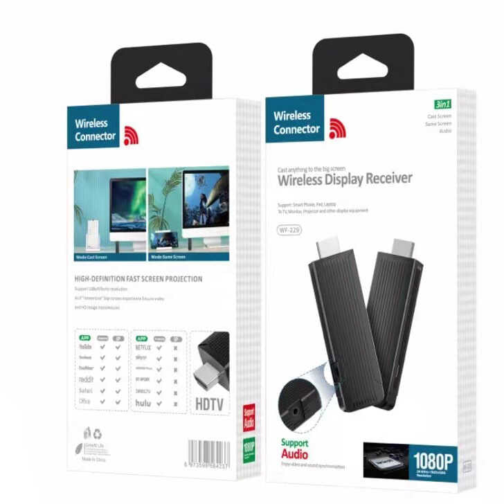 Zore WF-229 Kablosuz HDMI Ses ve Görüntü Aktarıcı Siyah