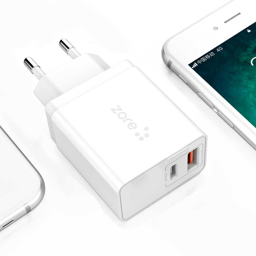 Zore XMac Serisi ZR-X2 Seyahat Şarj Başlığı Beyaz