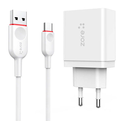 Zore XMac Serisi ZR-X2 Type-C 2 in 1 Şarj Seti Beyaz