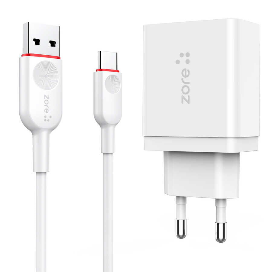 Zore XMac Serisi ZR-X2 Type-C 2 in 1 Şarj Seti Beyaz