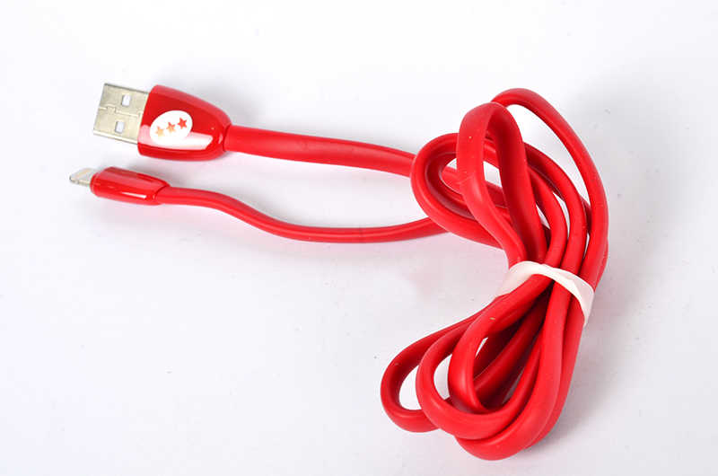 Zore Yassı Yumuşak Lightning Usb Kablo Kırmızı