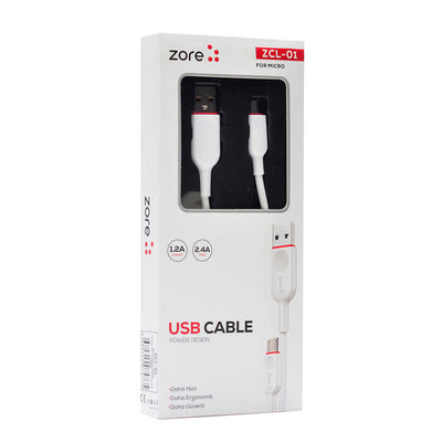 Zore ZCL-01 Micro Usb Kablo Beyaz