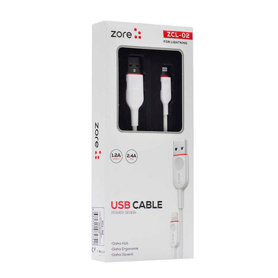 Zore ZCL-02 Lightning Usb Kablo Beyaz