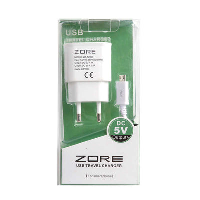 Zore ZR-A2000 2 Usb li Micro Ev Şarj Seti Beyaz