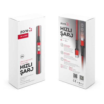 Zore ZR-LC961 PD To Lightning Kablo Gri