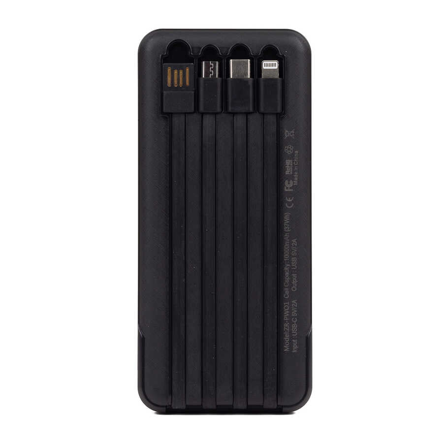 Zore ZR-PW01 Type-C - Micro - Lightning Led Göstergeli Taşınabilir Powerbank 10000 mAh Beyaz