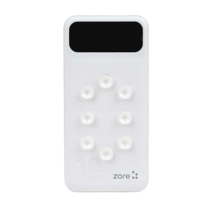 Zore ZR-PW02 Type-C - Micro - Lightning Led Göstergeli Taşınabilir Powerbank 10000 mAh Beyaz