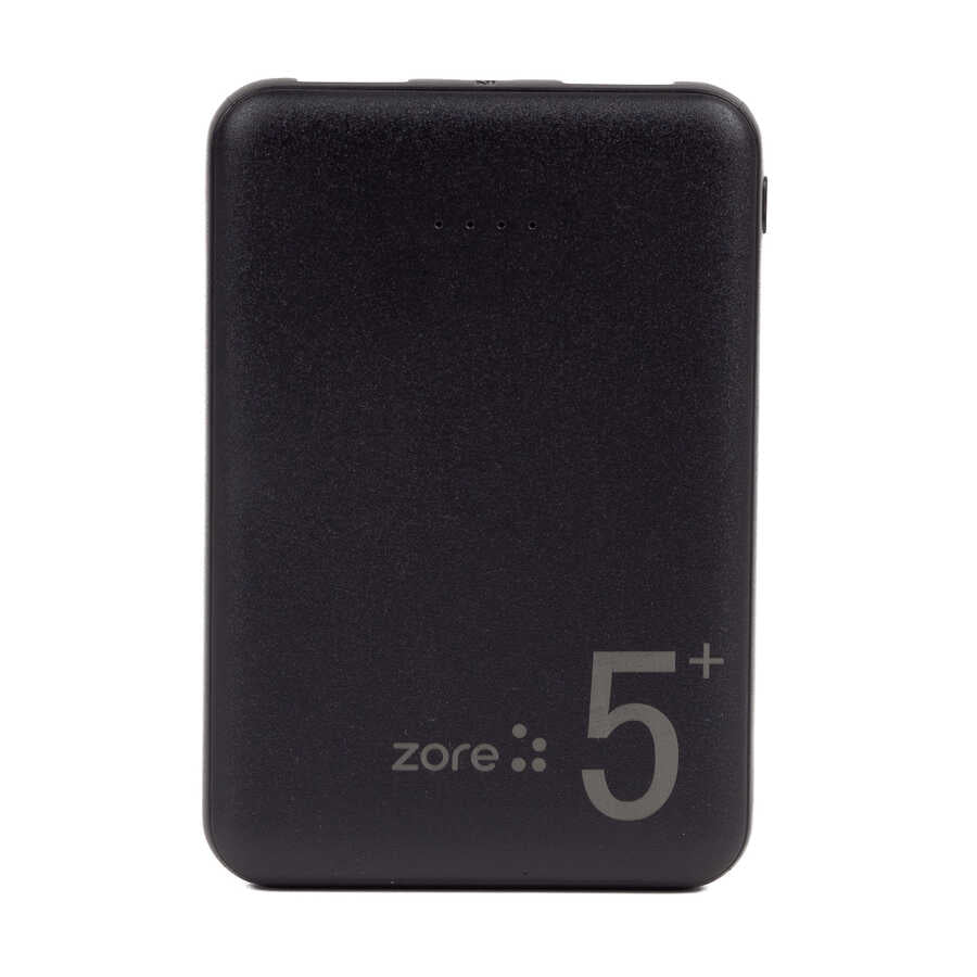 Zore ZR-PW04 Led Işıklı Taşınabilir Powerbank 5000 mAh Siyah